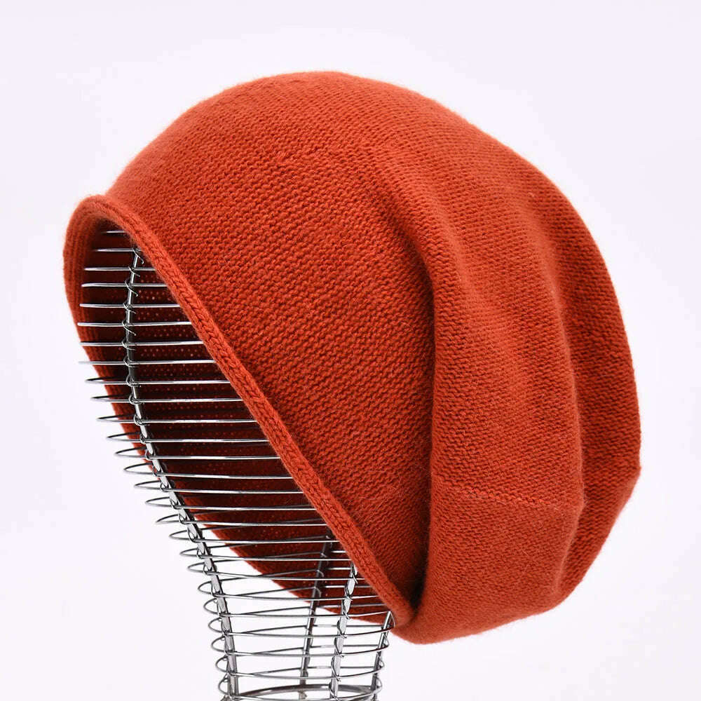 2020 New Cashmere Beanie Hat Women Winter Hats Crimping Wool Knitted Warm Skullies Beanies For Women Gorros Female Cap - KIMLUD