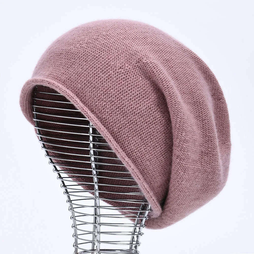2020 New Cashmere Beanie Hat Women Winter Hats Crimping Wool Knitted Warm Skullies Beanies For Women Gorros Female Cap - KIMLUD