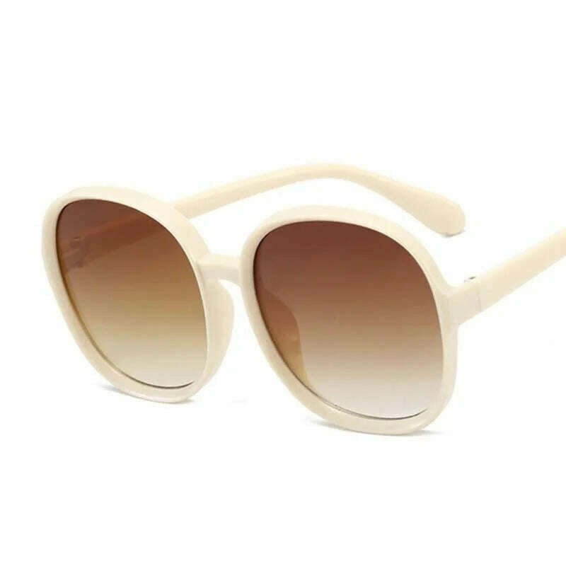 KIMLUD, 2021 Plastic Classic Vintage Woman Sunglasses Oversized Round Frame Luxury Brand Designer Female Glasses Big Shades Oculos, KIMLUD Women's Clothes