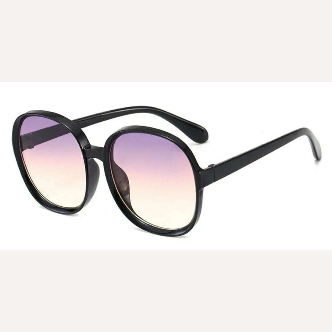 KIMLUD, 2021 Plastic Classic Vintage Woman Sunglasses Oversized Round Frame Luxury Brand Designer Female Glasses Big Shades Oculos, Purple Pink, KIMLUD Women's Clothes