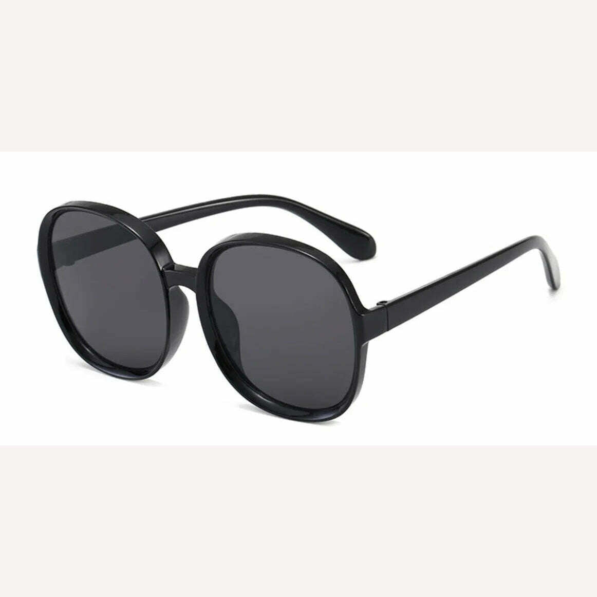 KIMLUD, 2021 Plastic Classic Vintage Woman Sunglasses Oversized Round Frame Luxury Brand Designer Female Glasses Big Shades Oculos, Black Gray, KIMLUD Women's Clothes