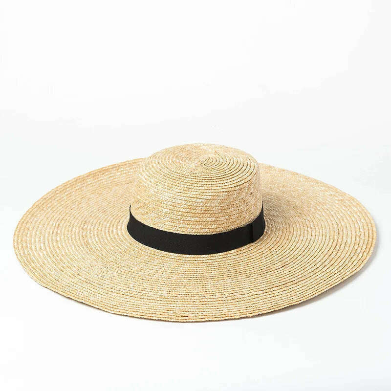 2022 Big Brim Straw Hats For Women Summer Oversized Beach Hat UV Protection Sun Hat Wholesale - KIMLUD
