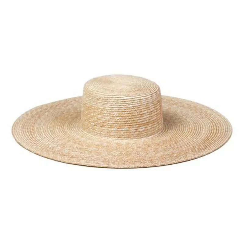 2022 Big Brim Straw Hats For Women Summer Oversized Beach Hat UV Protection Sun Hat Wholesale - KIMLUD