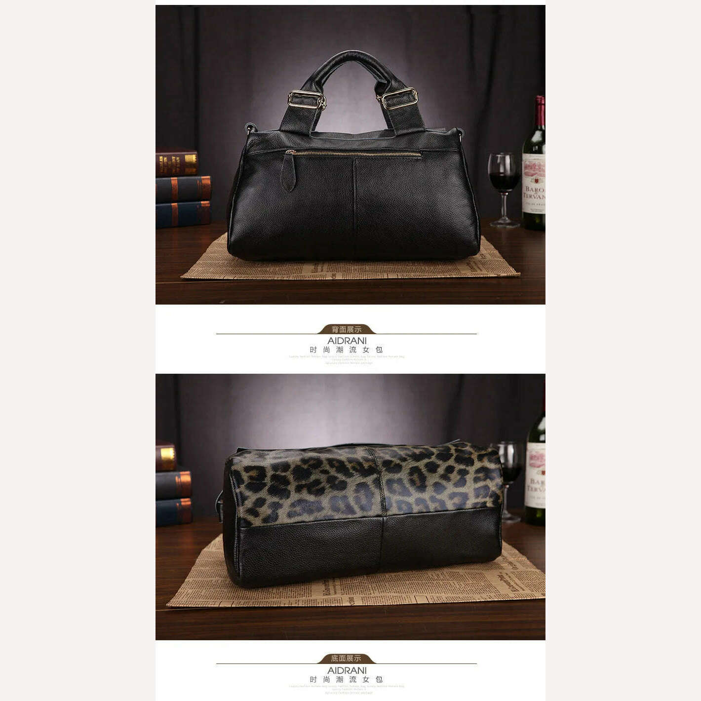 KIMLUD, 2022 Fashion Leopard Women Handbags Genuine Leather Ladies Shoulder Bags Female Brand Luxury Real Natural Leather Crossbody Bag, KIMLUD Womens Clothes
