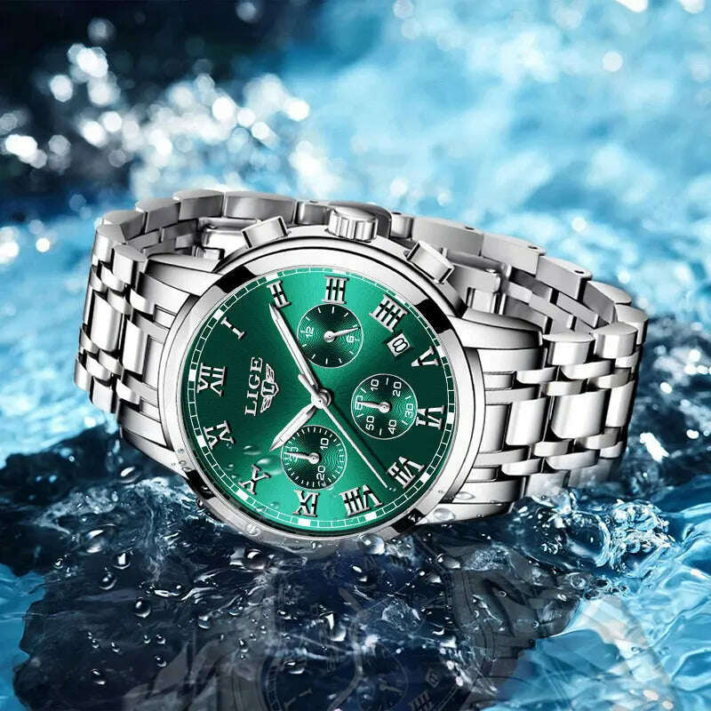 KIMLUD, 2022 LIGE Ladies Watches Top Brand Luxury Fashion Stainless Steel Watch Women Chronograph Quartz Clock Waterproof Wristwatch+Box, KIMLUD Womens Clothes