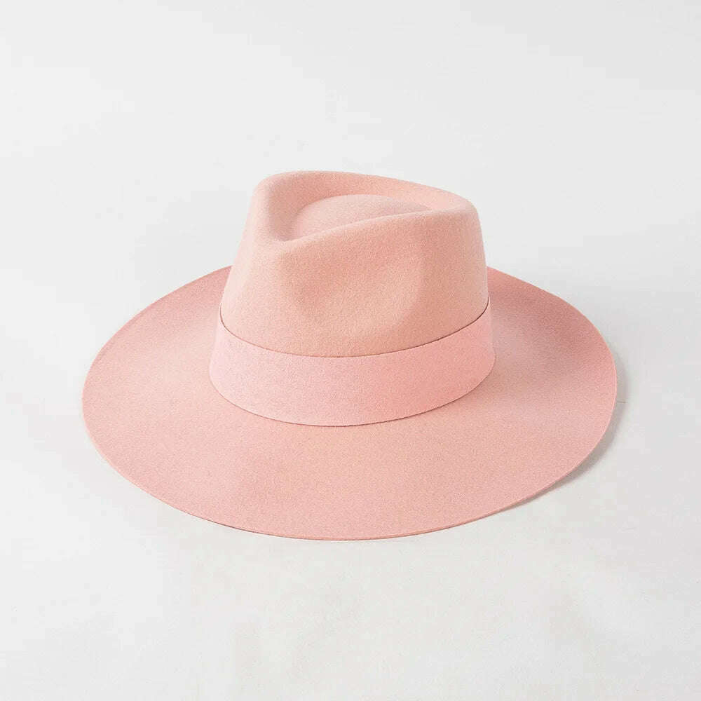 2022 Luxury Designer Brand Fedora Hat For Women 022 Warped Wool Fedoras For Women Autumn Winter Warm Hats Ladies Party Cap - KIMLUD