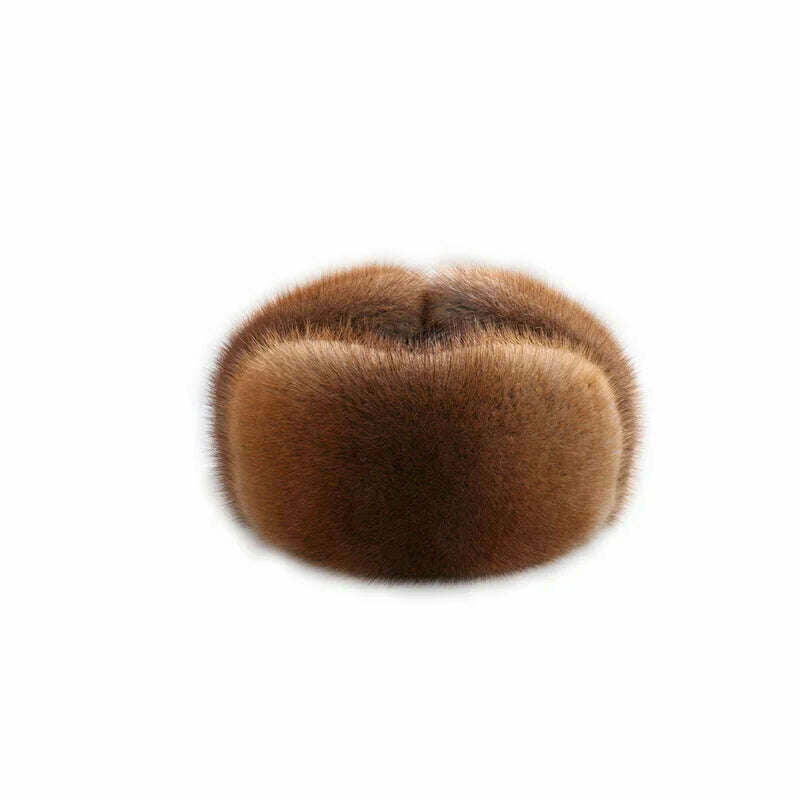 KIMLUD, 2022 Men New Natural Color Fur Hat Siberian Style Fur Hat Raccoon Full Ushanka Hat For Middle-aged Cotton Cap Lei Feng Hat, KIMLUD Womens Clothes