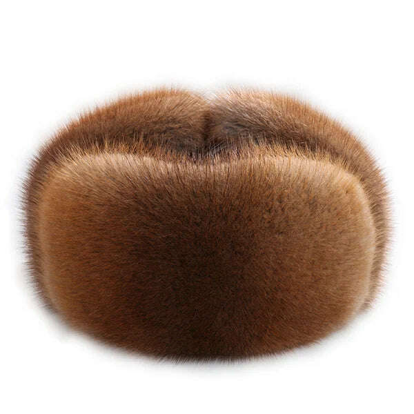 KIMLUD, 2022 Men New Natural Color Fur Hat Siberian Style Fur Hat Raccoon Full Ushanka Hat For Middle-aged Cotton Cap Lei Feng Hat, Green root mink / S(54-56cm), KIMLUD Women's Clothes