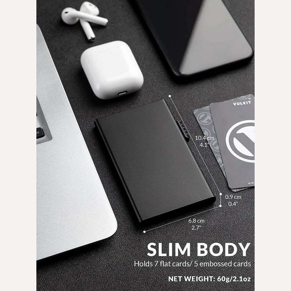 2022 New Card Wallet for Men Credit Card Holder RFID Blocking Pop Up Card Holder Women Minimalist Aluminum Smart Wallet - KIMLUD