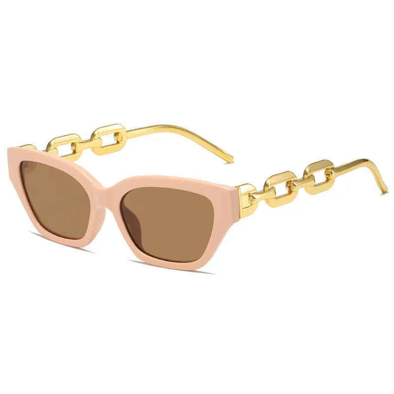 2022 New Fashion Cat Eye Sunglasses Women Vintage Brand Designer Glasses Black Sun Glasses Female UV400 Golden Eyewear - KIMLUD