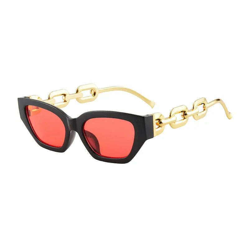 2022 New Fashion Cat Eye Sunglasses Women Vintage Brand Designer Glasses Black Sun Glasses Female UV400 Golden Eyewear - KIMLUD
