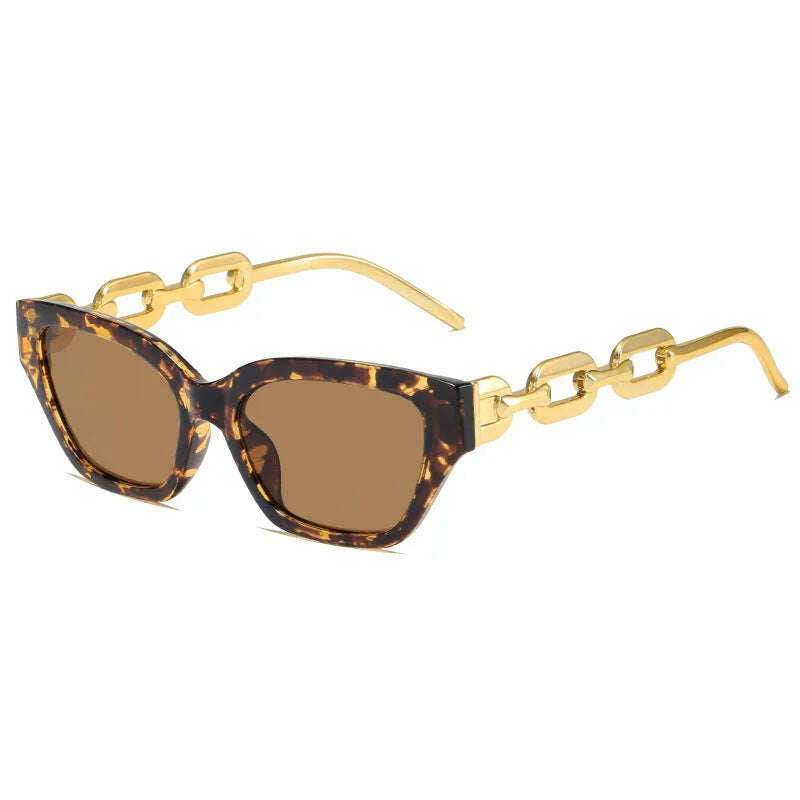 2022 New Fashion Cat Eye Sunglasses Women Vintage Brand Designer Glasses Black Sun Glasses Female UV400 Golden Eyewear - KIMLUD