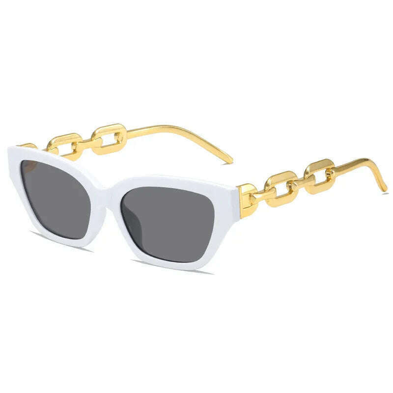 2022 New Fashion Cat Eye Sunglasses Women Vintage Brand Designer Glasses Black Sun Glasses Female UV400 Golden Eyewear - KIMLUD