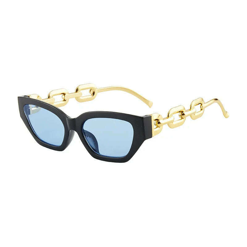 2022 New Fashion Cat Eye Sunglasses Women Vintage Brand Designer Glasses Black Sun Glasses Female UV400 Golden Eyewear - KIMLUD