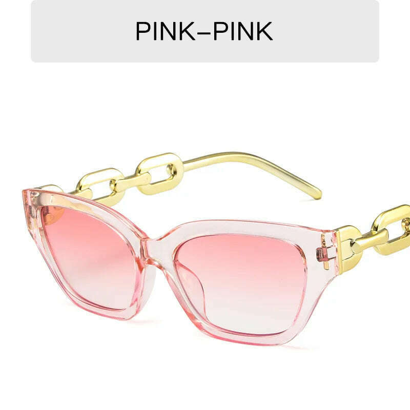 2022 New Fashion Cat Eye Sunglasses Women Vintage Brand Designer Glasses Black Sun Glasses Female UV400 Golden Eyewear - KIMLUD