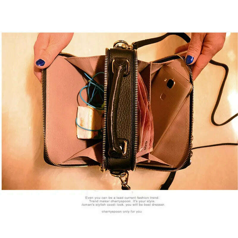 KIMLUD, 2022 New Genuine Leather Women Handbags Luxury Fashion Diamonds Female Shoulder Messenger Bag Portble Crossbody Evening Bags, KIMLUD Womens Clothes