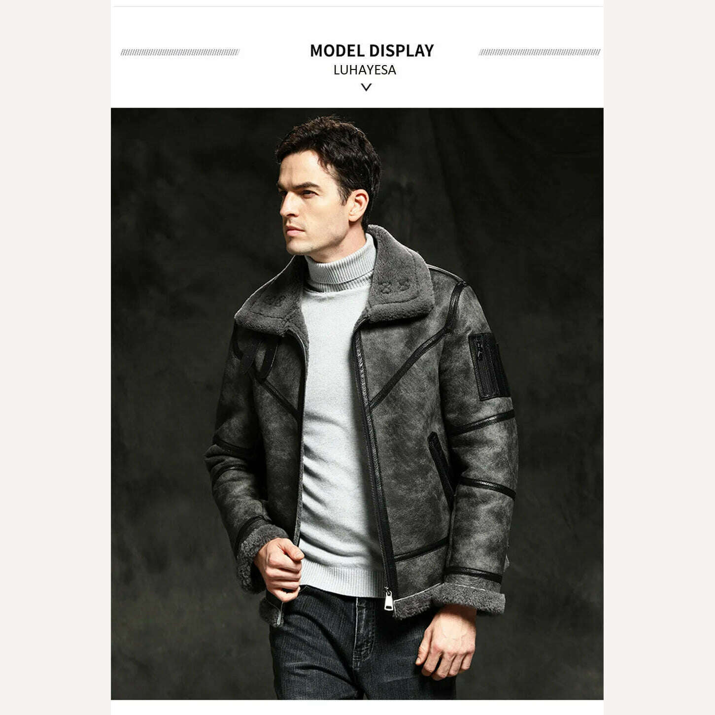 KIMLUD, 2022 New Limestone Gray Fur Coats Men Causal Formal Winter Warm Natural Sheepskin Shearling Outerwear Genuine Leather Coat, KIMLUD Womens Clothes