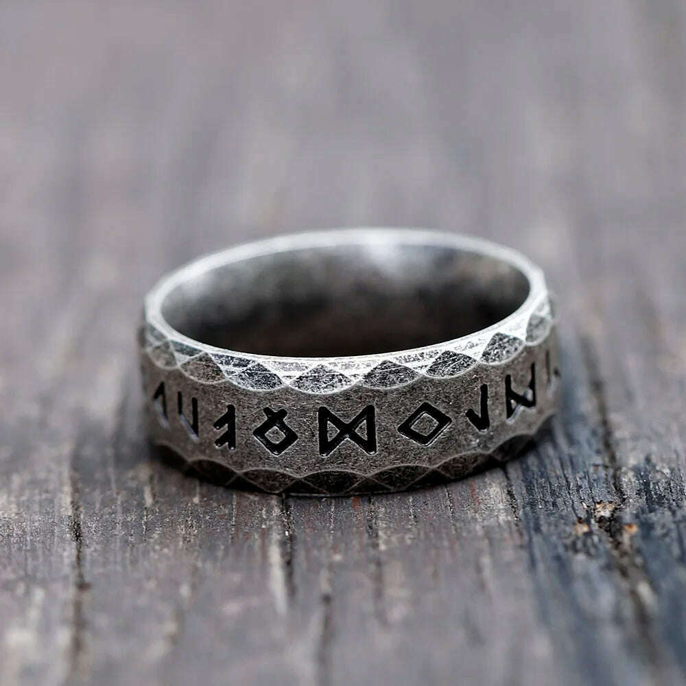 KIMLUD, 2022 NEW Men's 316L stainless-steel rings retro Odin Viking rune for teen RING Amulet fashion Jewelry Gift free shipping, KIMLUD Womens Clothes