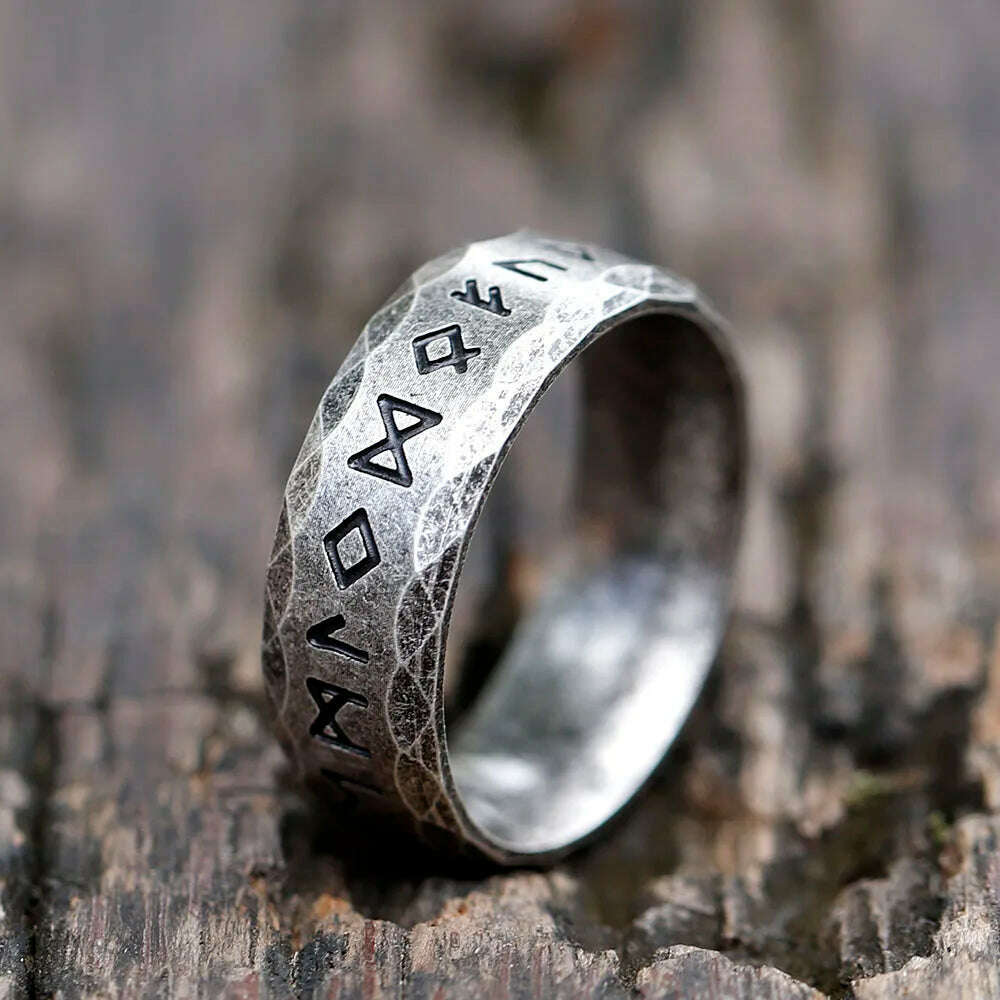 2022 NEW Men's 316L stainless-steel rings retro Odin Viking rune for teen RING Amulet fashion Jewelry Gift free shipping - KIMLUD