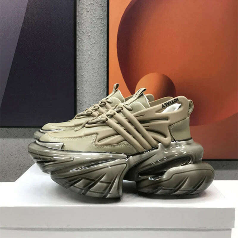 KIMLUD, 2022 New Mesh Sneakers Spaceship Women Thick Sole Flat Daddy Shoes Height Increasing Lace Up Platform Women's Sports Shoes, KIMLUD Womens Clothes