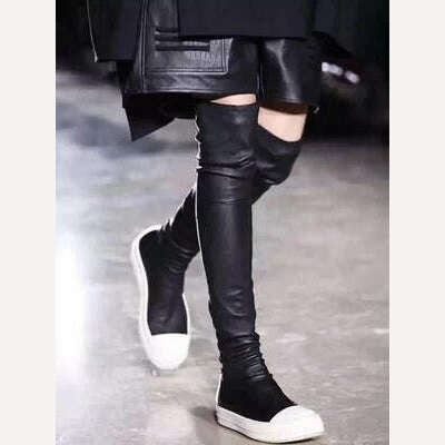 KIMLUD, 2022 New Shoes Winter Casual Women Boots Black Over the Knee Boots Sexy Female Autumn Winter lady Thigh High Boots, Velvet inside 50cm / 35, KIMLUD Women's Clothes