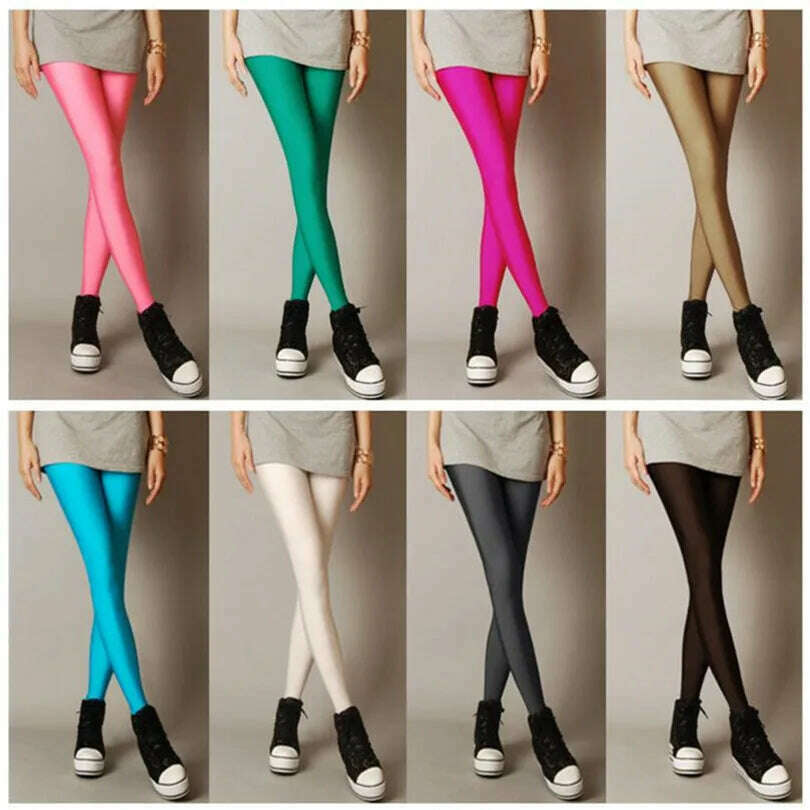 KIMLUD, 2022 New Spring Autume Solid Candy Neon Leggings for Women High Stretched Female Sexy Legging Pants Girl Clothing Leggins, KIMLUD Womens Clothes