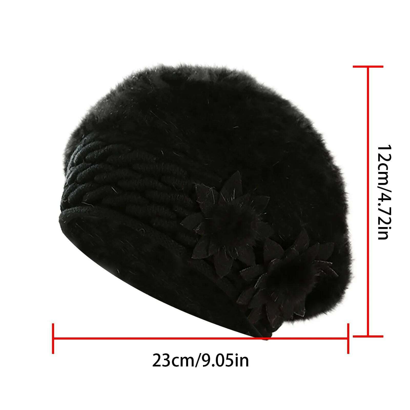 KIMLUD, 2022 New Women Cotton Cap Slouch Baggy Winter Warm Soft Knit Crochet Female Hat Elegant Ladies Fashion Flower Hats Dropshipping, KIMLUD Womens Clothes