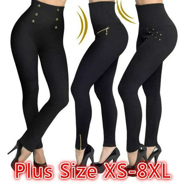 2022 New Women's High Waist Stovepipe Weight Loss Hip Hip Pants Shaping Leggings Shaping Pants Large Size Bodysuit Pants XS-8XL - KIMLUD