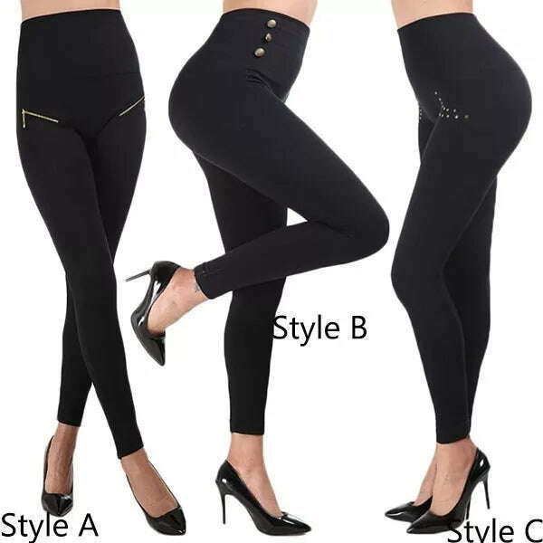 KIMLUD, 2022 New Women's High Waist Stovepipe Weight Loss Hip Hip Pants Shaping Leggings Shaping Pants Large Size Bodysuit Pants XS-8XL, A / XS, KIMLUD Womens Clothes