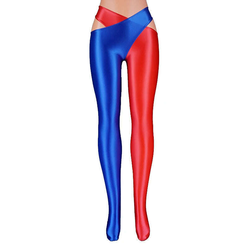 KIMLUD, 2022 Satin Glossy Sexy Leggings Trousers Glitter Stockings Japanese Full-Length Pants High Waist Tights Women Shiny Jeggings, KIMLUD Womens Clothes