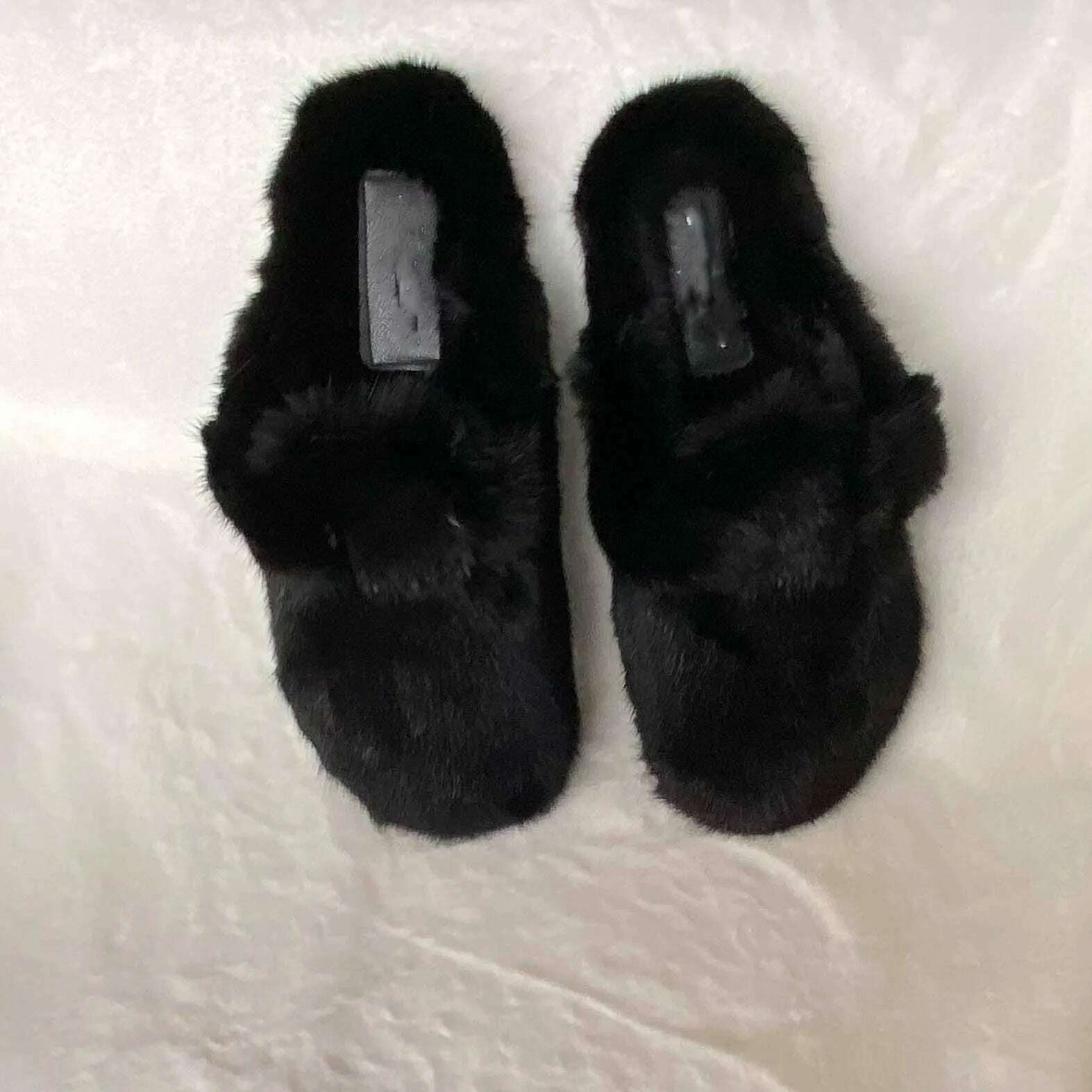 2022 The New Ladies Fur Slippers 100% Mink Fur Slippers Autumn And Winter Furry Flat Slippers Indoor Slippers Muller Slippers - KIMLUD