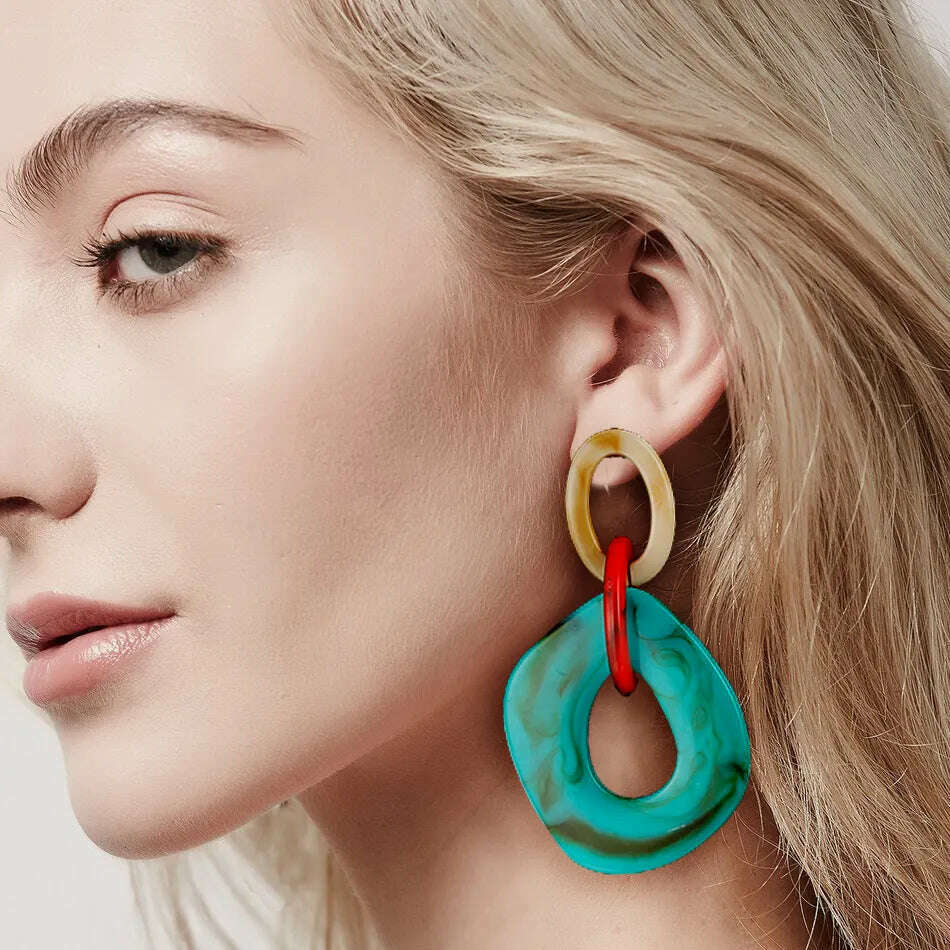 2022 Women Acrylic Minimalist Earrings Charm Statement Geometric Earring Pendant Fashion Jewelry Gifts Pendientes Brincos - KIMLUD