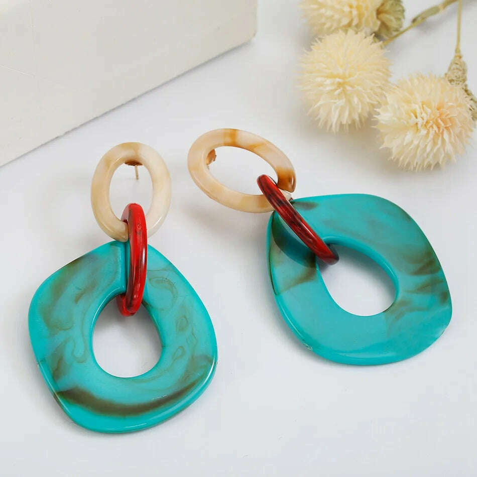 2022 Women Acrylic Minimalist Earrings Charm Statement Geometric Earring Pendant Fashion Jewelry Gifts Pendientes Brincos - KIMLUD