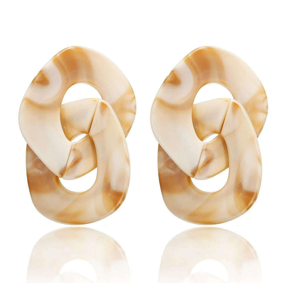 KIMLUD, 2022 Women Acrylic Minimalist Earrings Charm Statement Geometric Earring Pendant Fashion Jewelry Gifts Pendientes Brincos, SP490-BROWN, KIMLUD Women's Clothes