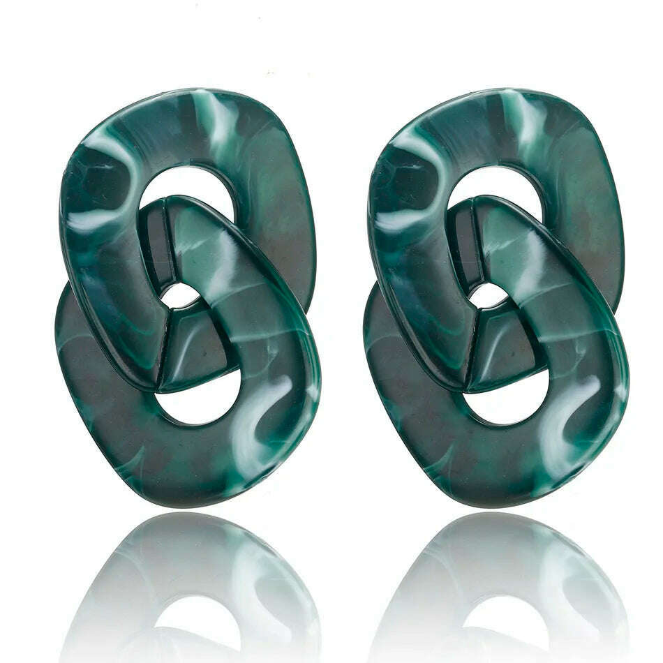 KIMLUD, 2022 Women Acrylic Minimalist Earrings Charm Statement Geometric Earring Pendant Fashion Jewelry Gifts Pendientes Brincos, SP490-DARK-GREEN, KIMLUD Women's Clothes