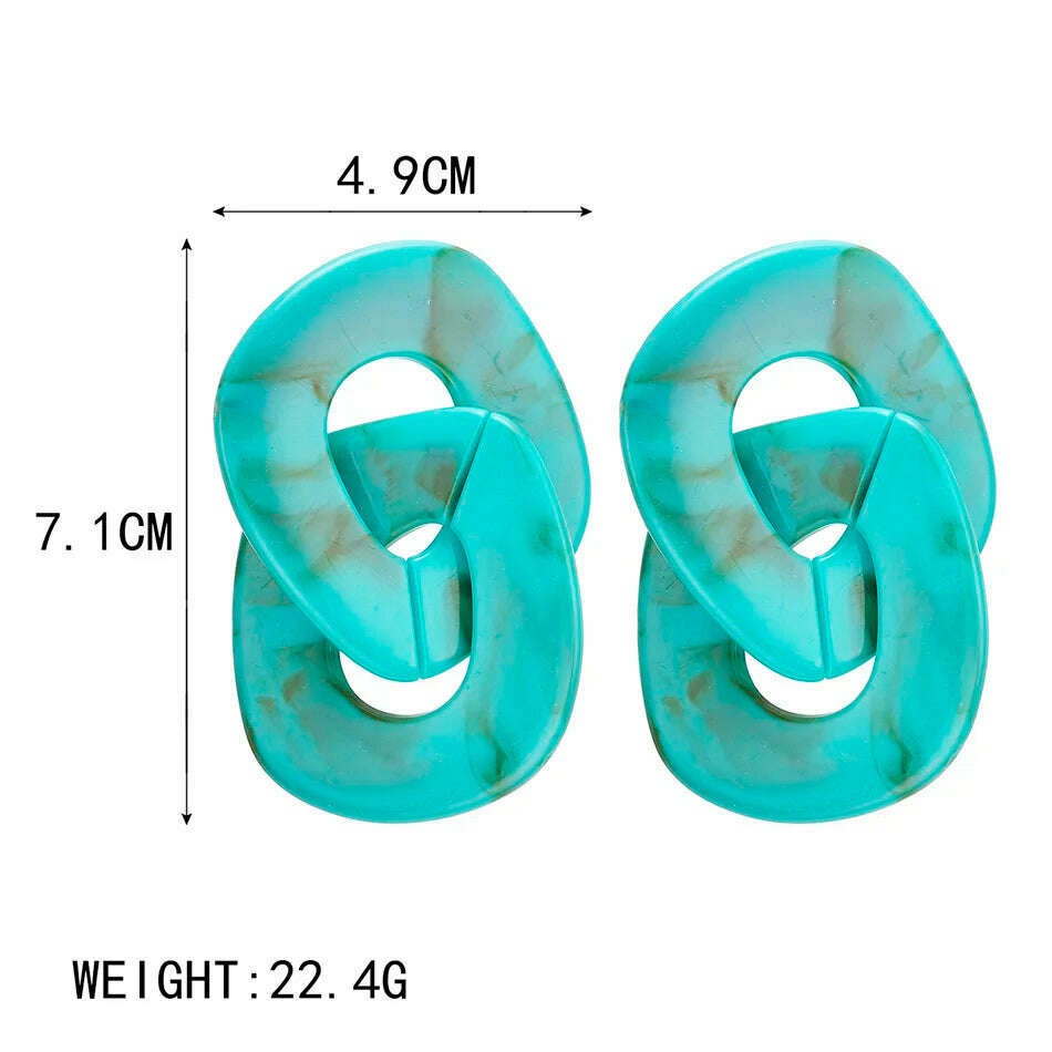 KIMLUD, 2022 Women Acrylic Minimalist Earrings Charm Statement Geometric Earring Pendant Fashion Jewelry Gifts Pendientes Brincos, SP490-GREEN, KIMLUD Women's Clothes