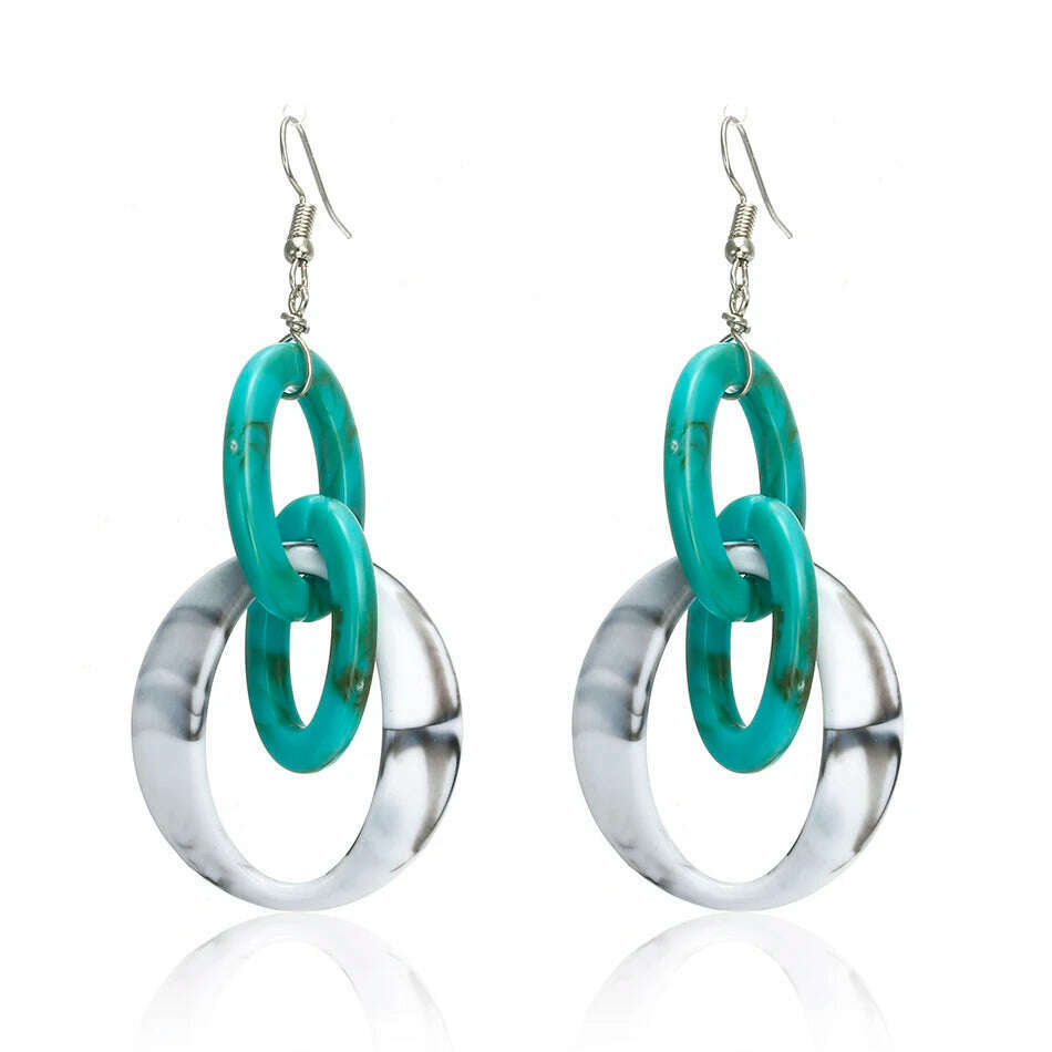 KIMLUD, 2022 Women Acrylic Minimalist Earrings Charm Statement Geometric Earring Pendant Fashion Jewelry Gifts Pendientes Brincos, NR032-White, KIMLUD Women's Clothes