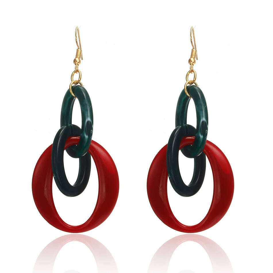KIMLUD, 2022 Women Acrylic Minimalist Earrings Charm Statement Geometric Earring Pendant Fashion Jewelry Gifts Pendientes Brincos, NR032-Red, KIMLUD Womens Clothes