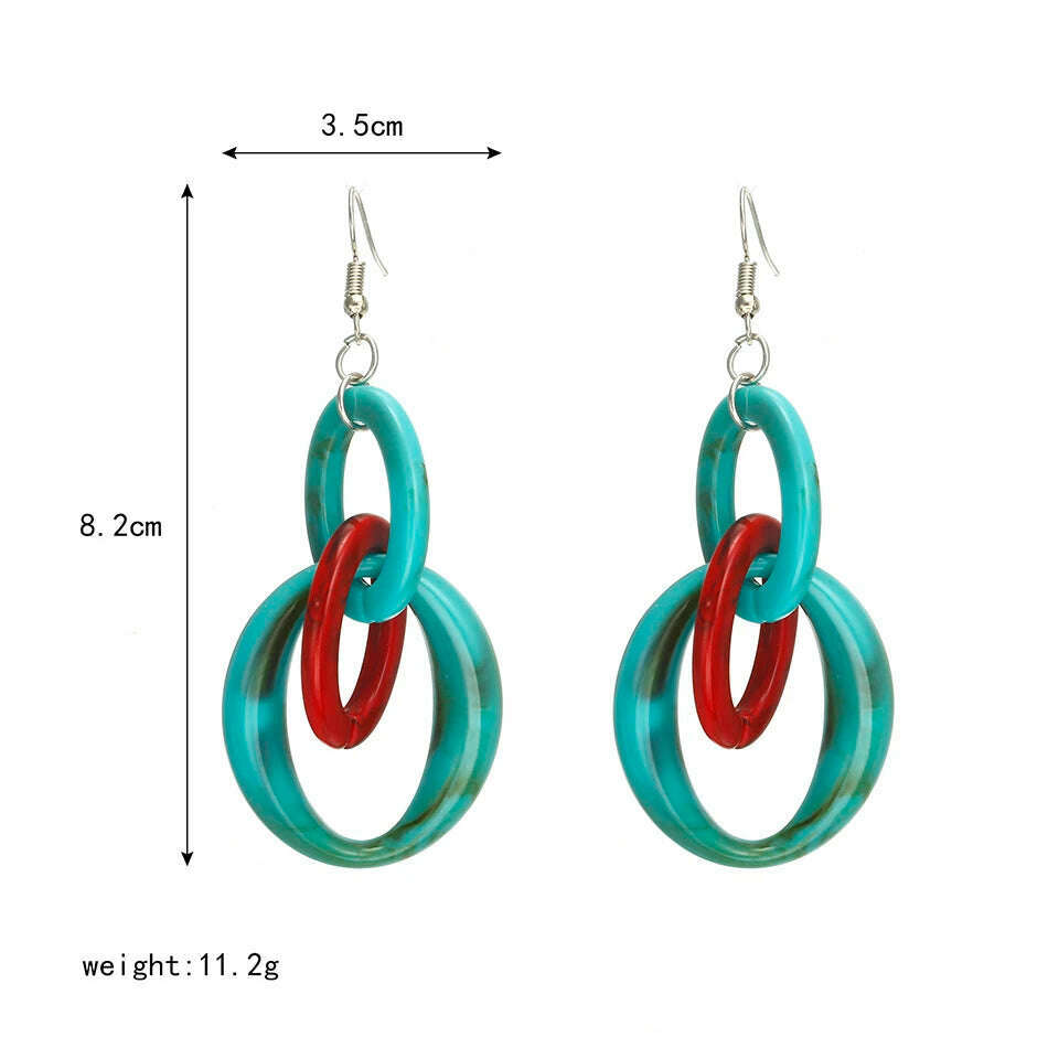KIMLUD, 2022 Women Acrylic Minimalist Earrings Charm Statement Geometric Earring Pendant Fashion Jewelry Gifts Pendientes Brincos, NR032-Green, KIMLUD Women's Clothes