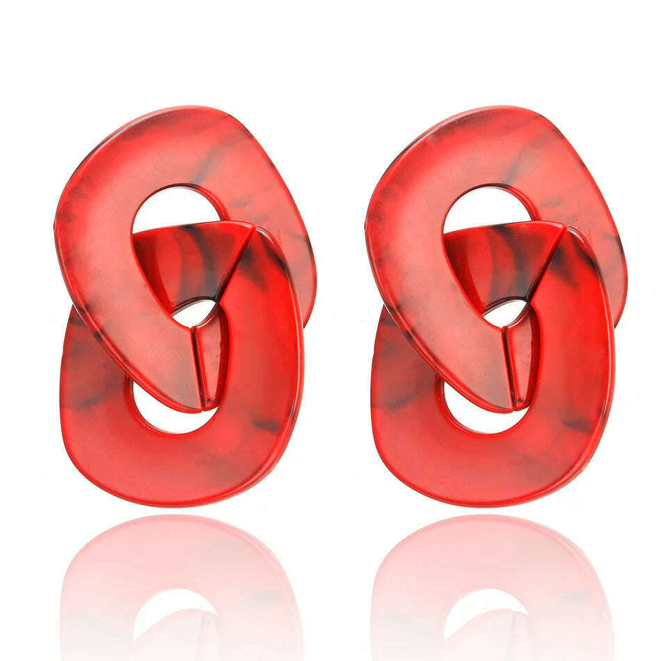 KIMLUD, 2022 Women Acrylic Minimalist Earrings Charm Statement Geometric Earring Pendant Fashion Jewelry Gifts Pendientes Brincos, SP490-RED, KIMLUD Women's Clothes