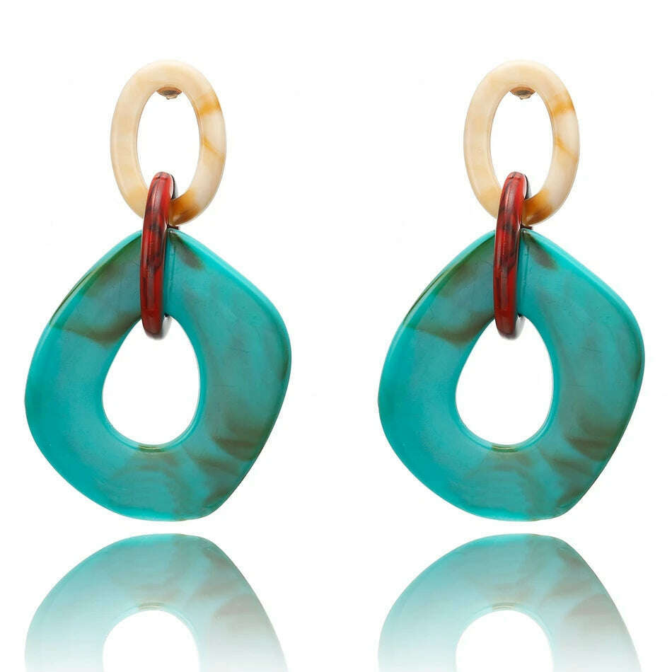 KIMLUD, 2022 Women Acrylic Minimalist Earrings Charm Statement Geometric Earring Pendant Fashion Jewelry Gifts Pendientes Brincos, NR136-GREEN, KIMLUD Women's Clothes