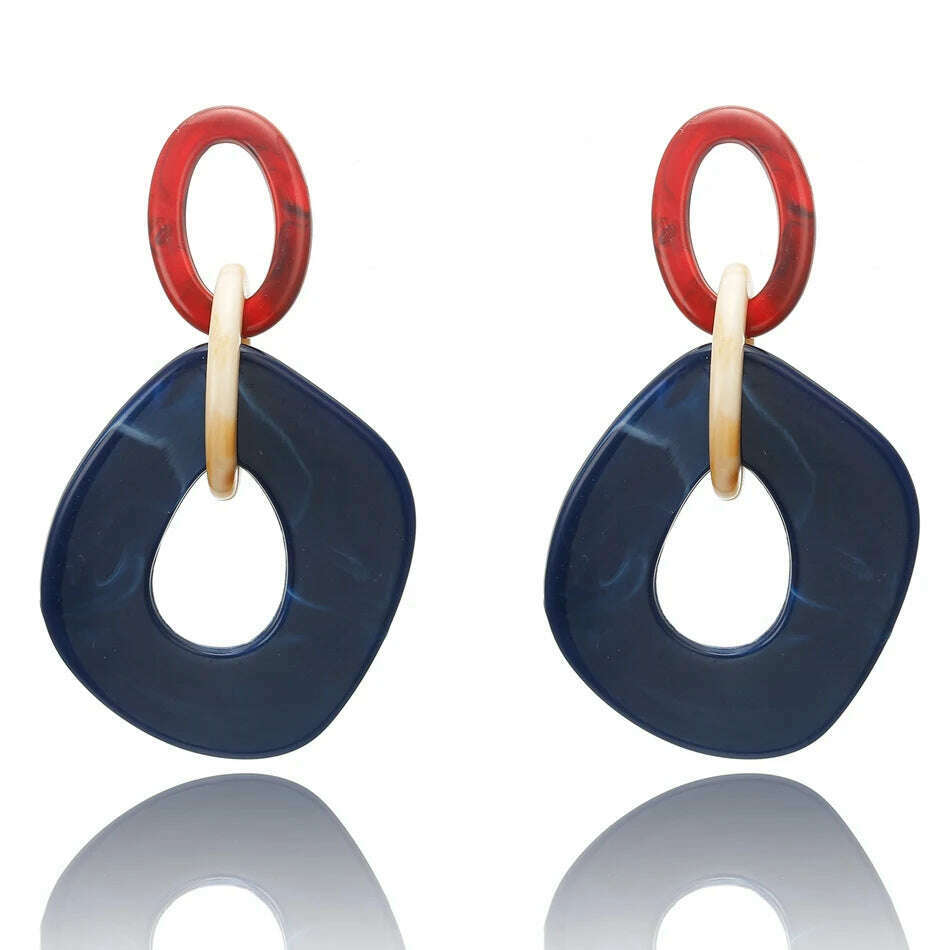 KIMLUD, 2022 Women Acrylic Minimalist Earrings Charm Statement Geometric Earring Pendant Fashion Jewelry Gifts Pendientes Brincos, NR136-BLUE, KIMLUD Women's Clothes