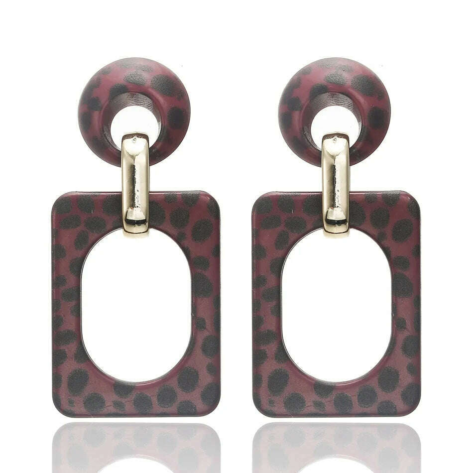 KIMLUD, 2022 Women Acrylic Minimalist Earrings Charm Statement Geometric Earring Pendant Fashion Jewelry Gifts Pendientes Brincos, SP545-Red, KIMLUD Women's Clothes