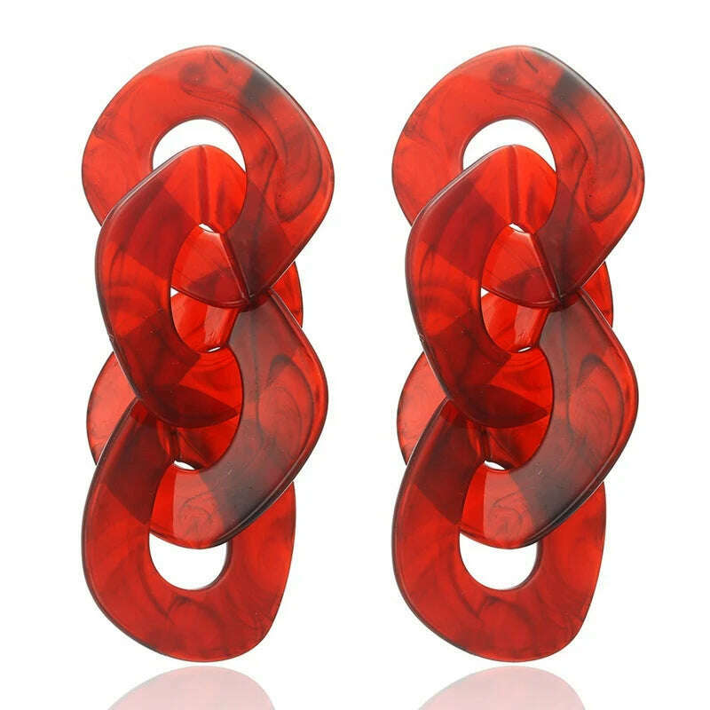 KIMLUD, 2022 Women Acrylic Minimalist Earrings Charm Statement Geometric Earring Pendant Fashion Jewelry Gifts Pendientes Brincos, SP555-Red, KIMLUD Women's Clothes