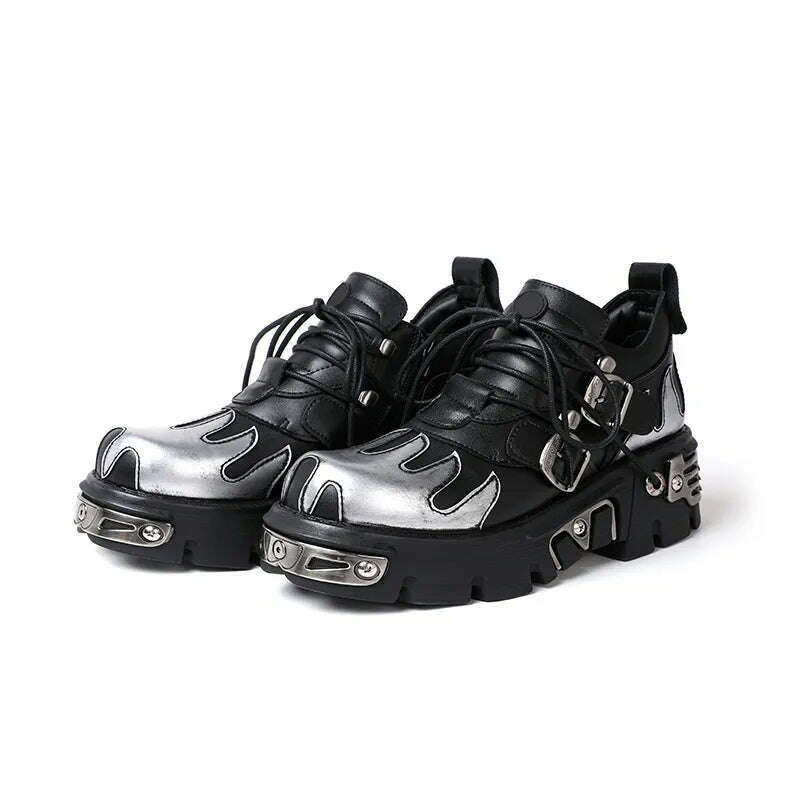 KIMLUD, 2023 autumn and winter women's outdoor shoes british style street hip hop metal rock ladies casual Martin knight short boots, KIMLUD Women's Clothes