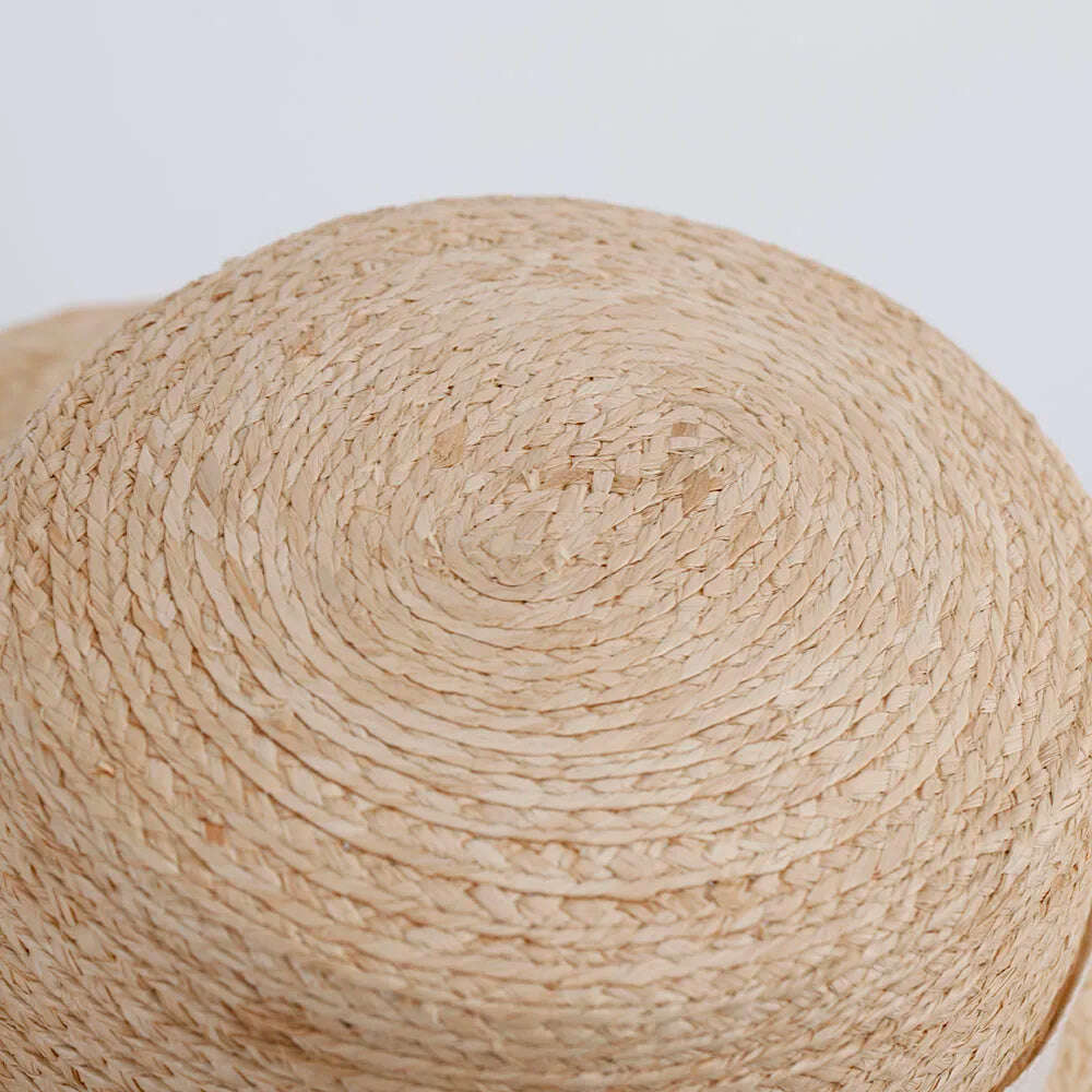 2023 elegant women's RAFFIA hats bow Straw hat with large brim women's hats for the sun summer hat Straw hat Bucket hat golf hat - KIMLUD