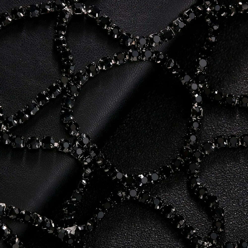 KIMLUD, 2023 Hollow Rhinestone Mesh Headpiece Wedding Head Chain Jewelry for Women Luxury Crystal Headband Head Cap Hat Hair Accessories, KIMLUD Womens Clothes