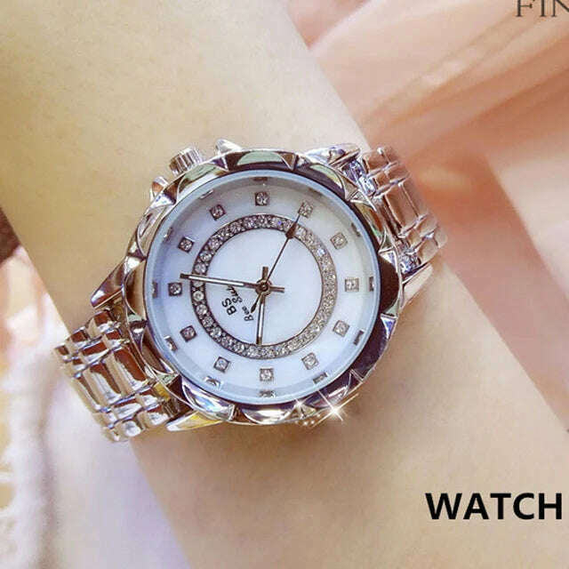 KIMLUD, 2023 Ladies Wrist Watches Dress Gold Watch Women Crystal Diamond Watches Stainless Steel Silver Clock Women Montre Femme 2022, 1506-silver / CHINA, KIMLUD Womens Clothes