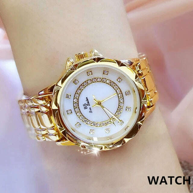 KIMLUD, 2023 Ladies Wrist Watches Dress Gold Watch Women Crystal Diamond Watches Stainless Steel Silver Clock Women Montre Femme 2022, 1506-gold / CHINA, KIMLUD Womens Clothes
