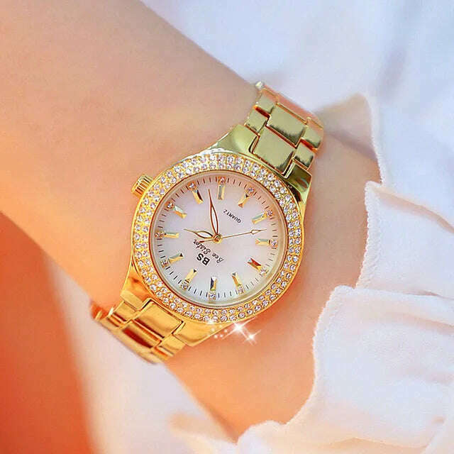KIMLUD, 2023 Ladies Wrist Watches Dress Gold Watch Women Crystal Diamond Watches Stainless Steel Silver Clock Women Montre Femme 2022, gold / CHINA, KIMLUD Womens Clothes